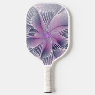 Raquette De Pickleball Joli rose Fleur Moderne Abstrait Fractal Art
