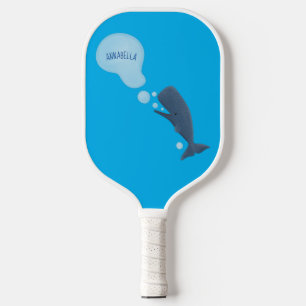 Raquette De Pickleball Jolie baleine à sperme soufflant bulles dessin