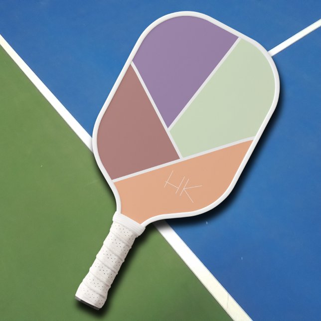 Raquette De Pickleball Jolie couleur Initiales modernes Monogramme (Créateur téléchargé)