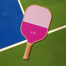 Raquette De Pickleball Jolie fille Moderne rose Initiales Monogrammes