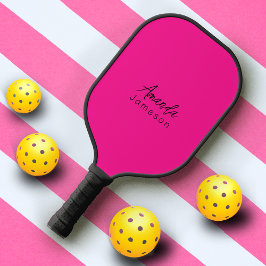 Raquette De Pickleball Jolie fille rose chaud Monogramme Nom complet Femm