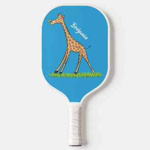 Raquette De Pickleball Jolie girafe avec dessin animé de papillon