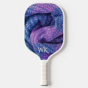 Raquette De Pickleball Jolie laine mélangée violet et monogramme bleu