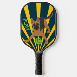 Raquette De Pickleball Jouer le chien avec une balle Illustration