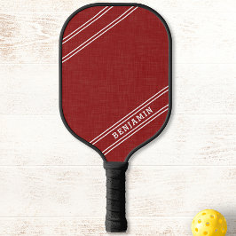 Raquette De Pickleball Joueur blanc rouge personnalisé moderne Nom