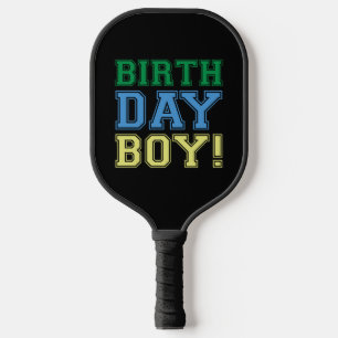Raquette De Pickleball Joyeux garçon d'anniversaire ! Fun Party Colorée C