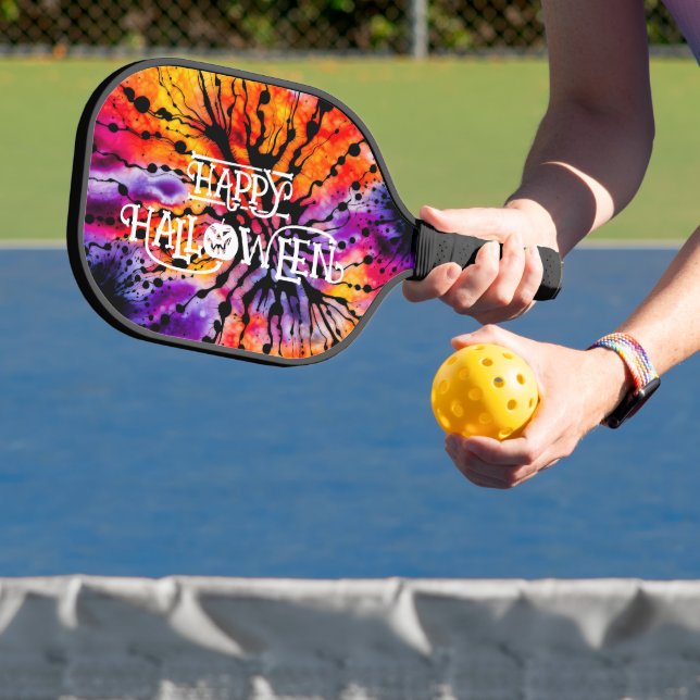 Raquette De Pickleball Joyeux teint d'Halloween violet orange (Insitu)
