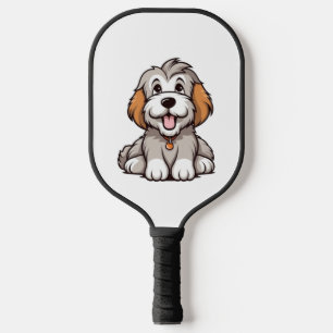 Raquette De Pickleball Kawaii Porté Collie Puppy