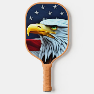 Raquette De Pickleball L'aigle américain et patriotique du drapeau