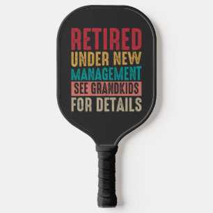 Raquette De Pickleball LETTRE NOIRE ROUGE RÉtro GRANDS-PARENTS RETRAITÉS