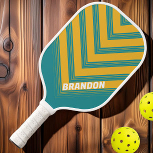 Raquette De Pickleball Lever de soleil coquillage vintage chevron délavé