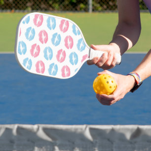 Raquette De Pickleball Lèvres bleues et roses Motif, Baguette à lèvres, B