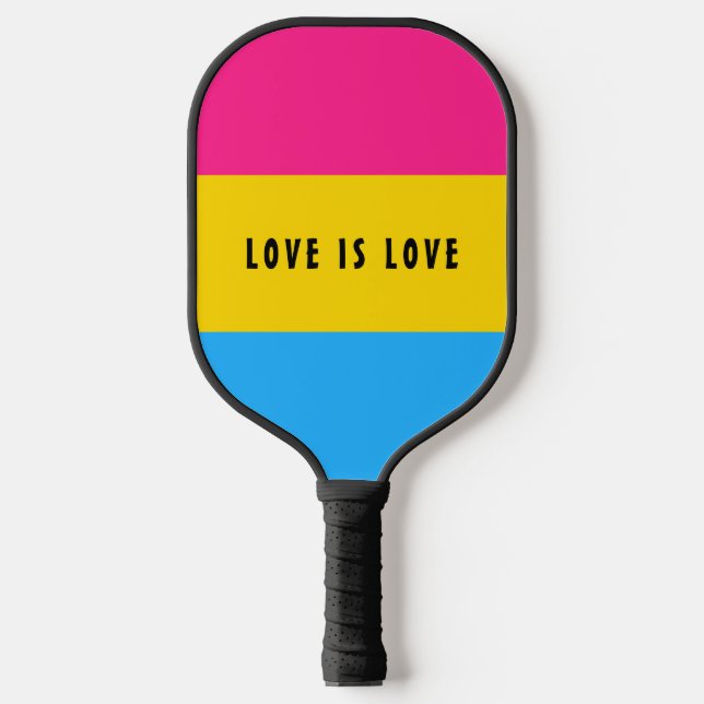 Raquette De Pickleball LGBT Rainbow Pansexual Pride drapeau Texte personn (Recto)