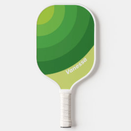 Raquette De Pickleball Lily Pad Green Circle Stripe with Name