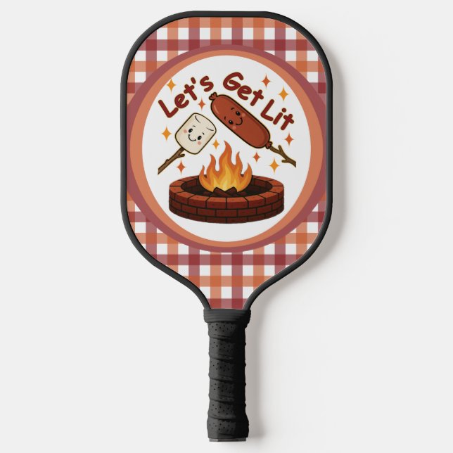Raquette De Pickleball Lit Firepit - mignon Marshmallow & Hot Dog (Recto)