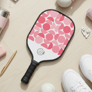 Raquette De Pickleball Logo d'entreprise Moderne Géométrique Rose pour En