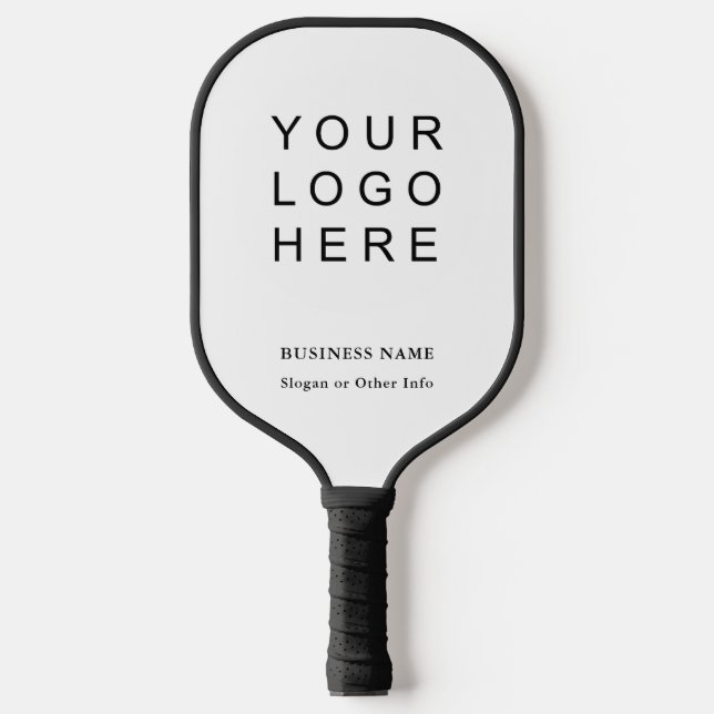 Raquette De Pickleball Logo d'entreprise noir et blanc (Recto)