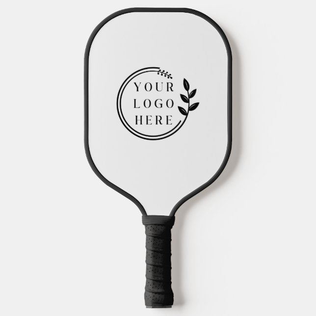 Raquette De Pickleball Logo d'entreprise Simple Moderne Blanc Entreprise (Recto)