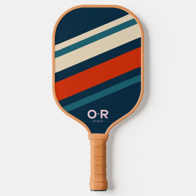 Raquette De Pickleball Logo Retro Rouge Blanc et Bleu (Recto)