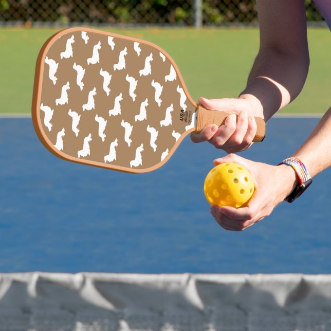 Raquette De Pickleball Longue Cheveux Dachshund Aimer Pickleball Tan (Insitu)