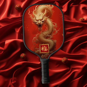Raquette De Pickleball Majestic Bonne Fortune Red et Gold Année du dragon