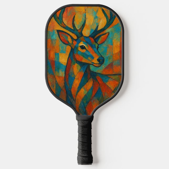 Raquette De Pickleball Majestic Whispers-Abstract Deer in Bloom (Recto)