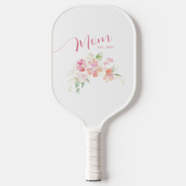 Raquette De Pickleball Maman Etablie Rose Push Aquarelle Florale