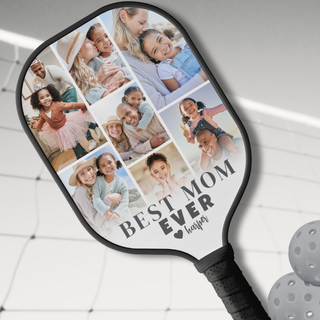 Raquette De Pickleball Maman Photo Mère (Best Mom Ever Photo Collage Mothers Day Pickleball Paddle)