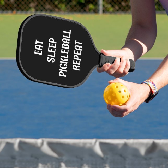 Raquette De Pickleball Mangez Pickleball Sleep Répéter Dire Nom Noir (Insitu)