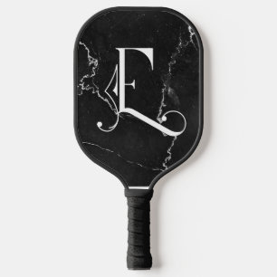 Raquette De Pickleball Marbre Noir Classique Décor E Personnalisé