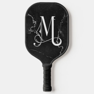 Raquette De Pickleball Marbre Noir Classique M Décoré Personnalisé