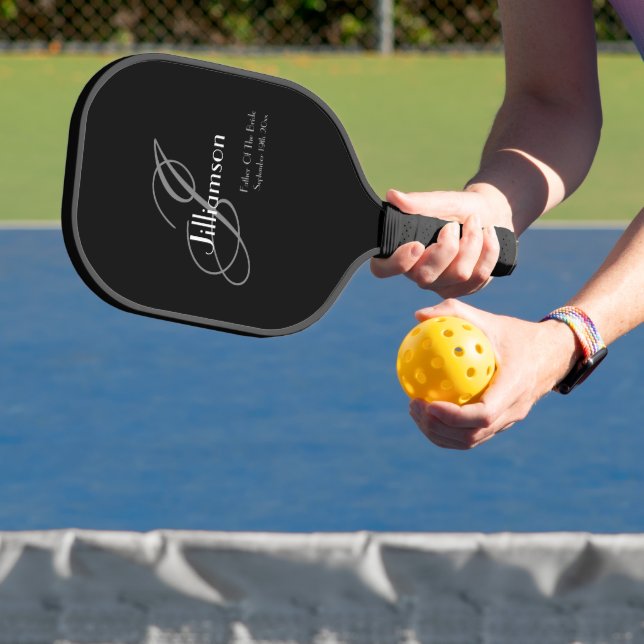Raquette De Pickleball Mariage Père De La Mariée Cadeau Classique Monogra (Insitu)