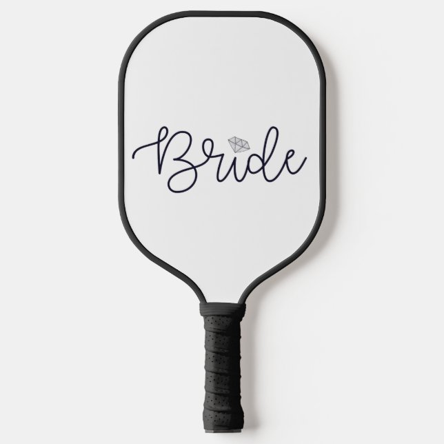 Raquette De Pickleball Mariée Script Diamant Moderne Tendance  (Recto)