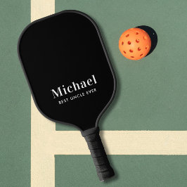 Raquette De Pickleball Meilleur Oncle jamais Monogramme noir