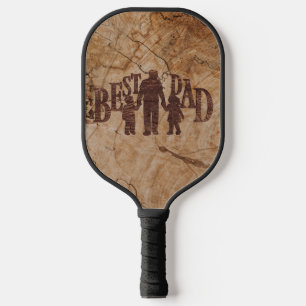 Raquette De Pickleball Meilleur Papa - Silhouettes de famille - Imitation