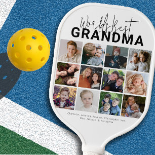 Raquette De Pickleball Meilleure Grand-mère du Monde   Collage de Photos