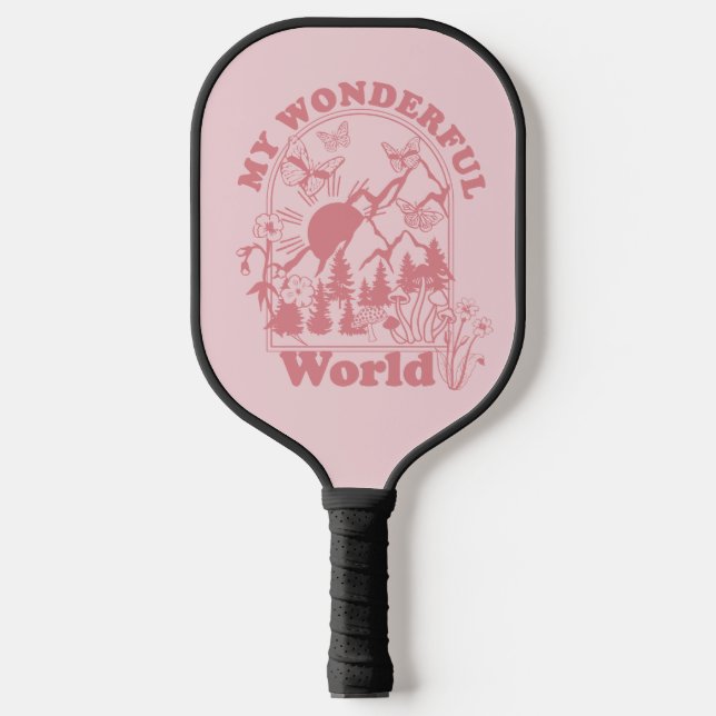 Raquette De Pickleball Mes merveilleuses fleurs rétro du monde (Recto)