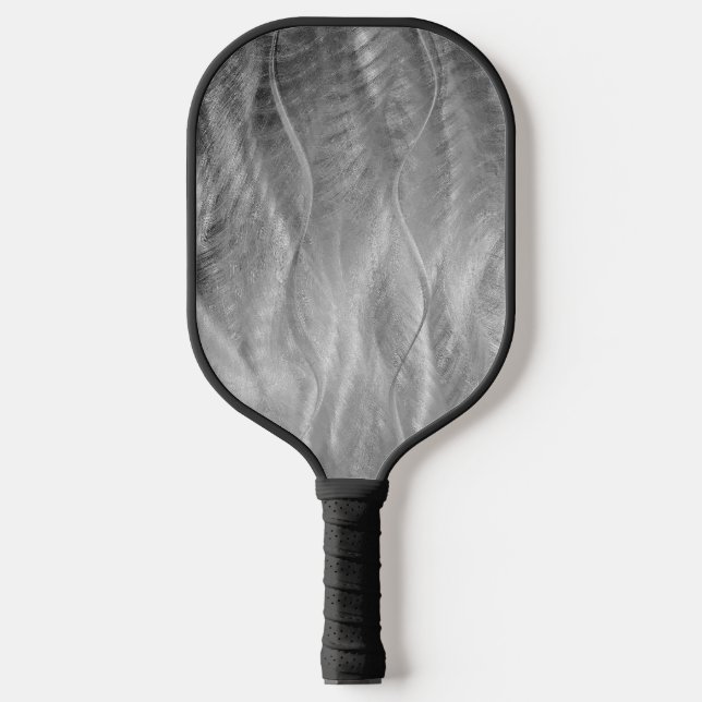 Raquette De Pickleball Métal brossé argenté Abstrait (Recto)