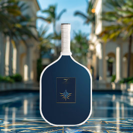 Raquette De Pickleball Midnight Palm Collection Luxe Marine Bleu Logo