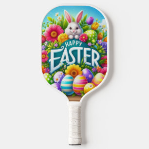 Raquette De Pickleball Mignonne lapin de printemps/Pâques avec oeuf
