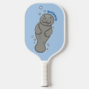 Raquette De Pickleball Mignonne manatée bébé avec bulles illustration