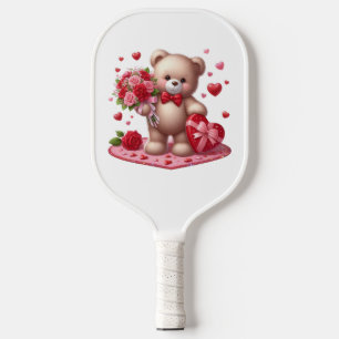 Raquette De Pickleball Mignonne Valentine's Day Teddy Bear