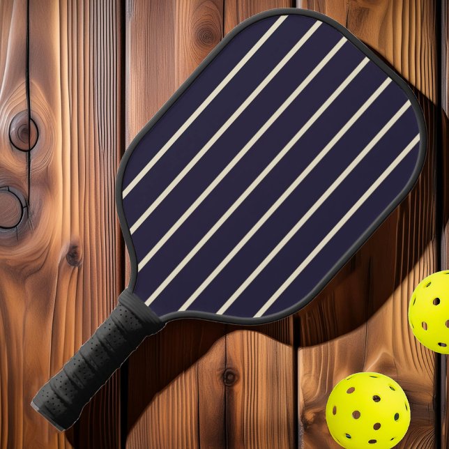 Raquette De Pickleball MiSiècle Striping moderne Midnight Ocean (Créateur téléchargé)