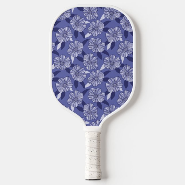 Raquette De Pickleball Modèle floral pourpre moderne (Recto)