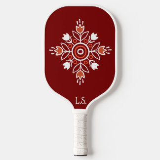 Raquette De Pickleball Modern Folk Art Monogrammed Pickleball Paddle