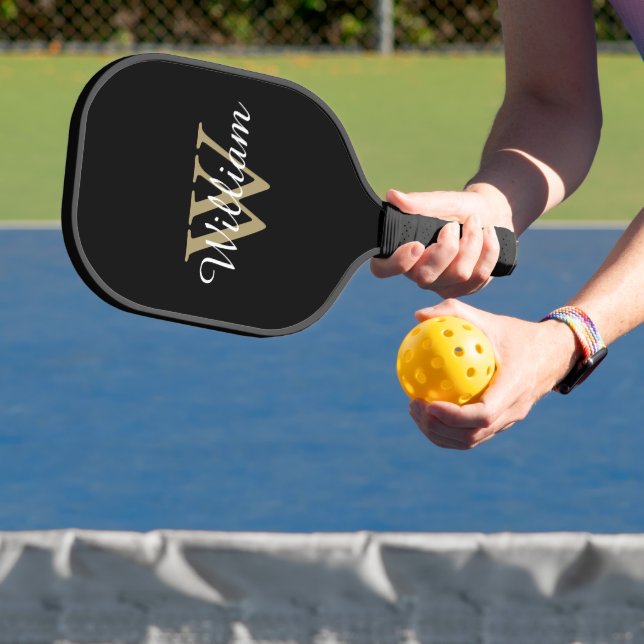 Raquette De Pickleball Modern Personalized Monogram Script (Insitu)