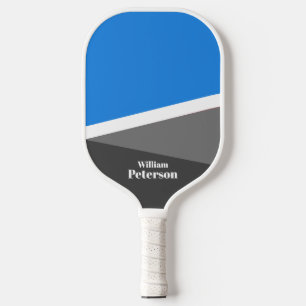 Raquette De Pickleball Moderne Bleu Bleu Bleu Tons Personnalisé Nom