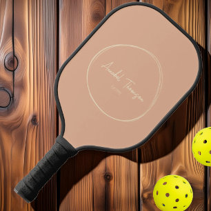 Raquette De Pickleball Moderne de milieu de siècle douce pêche Nom du s