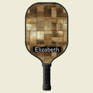 Raquette De Pickleball Moderne Géométrique Personnalisé Or