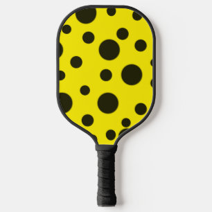 Raquette De Pickleball Moderne Simple Noir pois motif jaune point